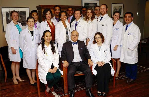 Dr. David Chiu pictured with plastic surgery residents.